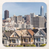 Viktorianische Zuhause in San Francisco Rechteckiger Pappuntersetzer (Vorderseite)