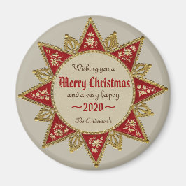 Viktorianischer 16-Punkte-Rotgoldstar CC0964 Magnet