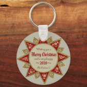 Viktorianischer 16-Punkte-Rotgoldstar CC0965 Schlüsselanhänger (Vorderseite)