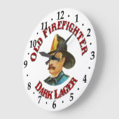 Viktorianischer alter Feuerwehrmann, dunkles Lager Große Wanduhr (Winkel)