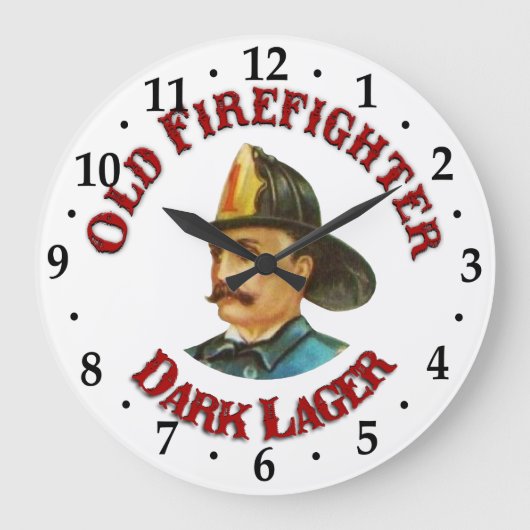 Viktorianischer alter Feuerwehrmann, dunkles Lager Große Wanduhr (Vorderseite)