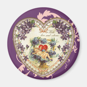 Viktorianischer Amor-Herz-Magnet Magnet