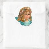 Viktorianischer Angel Vintager Blumenoster Runder Aufkleber (Tasche)