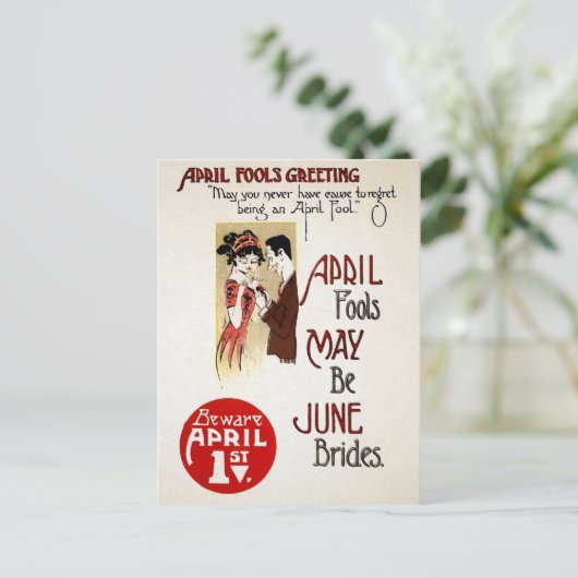 Viktorianischer Aprilscherz Postkarte (Stehend Vorderseite)