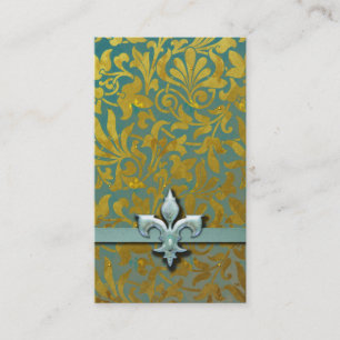 Viktorianischer Arabesque, NOBLESSE - Aqua & Gold Visitenkarte