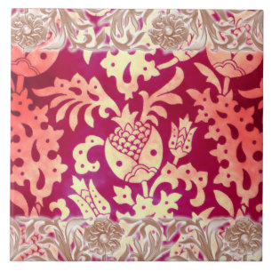 Viktorianischer Arabesque, POMEGRANATE NOUVEAU Fliese