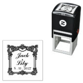 Viktorianischer aufwendiger Hochzeitsname & Datum Permastempel (Beispiel)