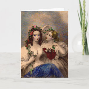 Viktorianischer Ausdruck Der handfarbene Trenndrah Feiertagskarte