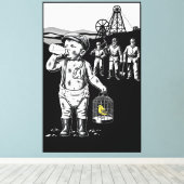 Viktorianischer Baby-Kohlenminenarbeiter-Druck Leinwanddruck (Insitu (Holzboden))