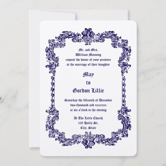 Viktorianischer Barockstil Einladung (Vorderseite)