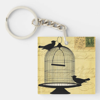 Viktorianischer Birdcage Gelber Akryllischer Schlü Schlüsselanhänger