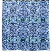 Viktorianischer blauer Muster-Duschvorhang Duschvorhang (Vorderseite)