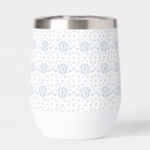 Viktorianischer blauer Toile-Wiederholungsmonogram (Rückseite)