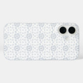 Viktorianischer blauer Toile-Wiederholungsmonogram Case-Mate iPhone Hülle (Rückseite (Horizontal))