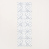 Viktorianischer blauer Toile-Wiederholungsmonogram Yogamatte (Rückseite)