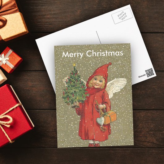 Viktorianischer blonder feiertagspostkarte