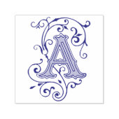 Viktorianischer Blüh Letter A Monogramm Permastempel (Design)