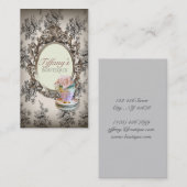 viktorianischer Blumenbäckereikleiner kuchen des Visitenkarte (Vorne/Hinten)