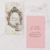 viktorianischer Blumenbäckereikleiner kuchen des Visitenkarte (Vorne/Hinten)