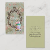 viktorianischer Blumenbäckereikleiner kuchen des Visitenkarte (Vorne/Hinten)