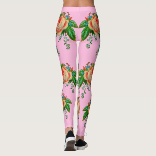 Viktorianischer Blumendruck Leggings (Rückseite)