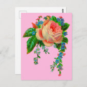 Viktorianischer Blumendruck Postkarte (Vorne/Hinten)