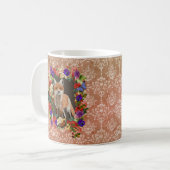 Viktorianischer Blumenfox und Schmetterling-Kaffee Kaffeetasse (Vorderseite Links)