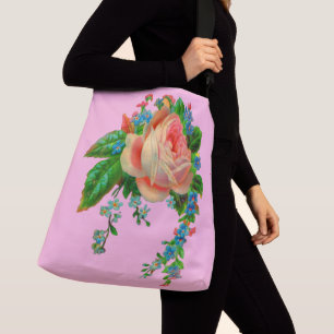 Viktorianischer Blumenprint Tragetaschen Mit Langen Trägern
