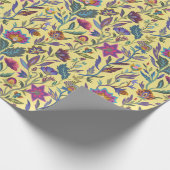 Viktorianischer Blumenstrauß Gelb und Blau Geburts Geschenkpapier (Ecke)