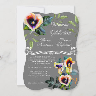Viktorianischer Blumenstrauß mit Calla-Lilien-Blüt Einladung
