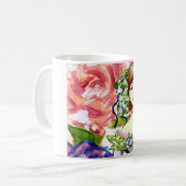 Viktorianischer Blumenwatercolor-Entwurf Kaffeetasse (Vorderseite Links)