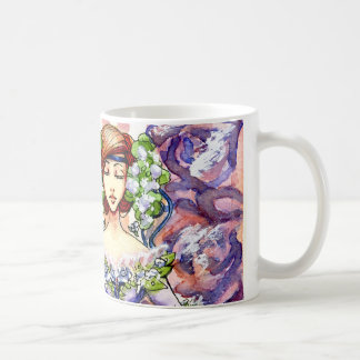 Viktorianischer Blumenwatercolor-Entwurf Kaffeetasse