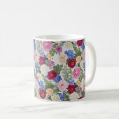 Viktorianischer Blush & Azure Botanical Kaffeetasse (VorderseiteRechts)