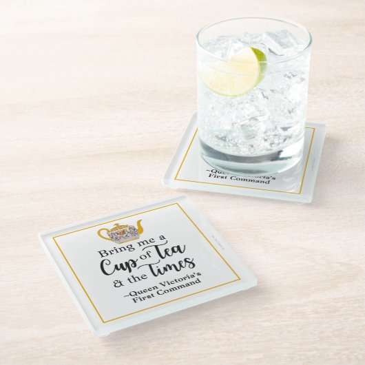 Viktorianischer britischer Royalty Tee Lover Vinta Glasuntersetzer (Schrägansicht)