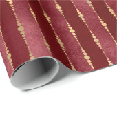Viktorianischer Burgund und Goldstreifen Geschenkpapier (Rolleneckpunkt)