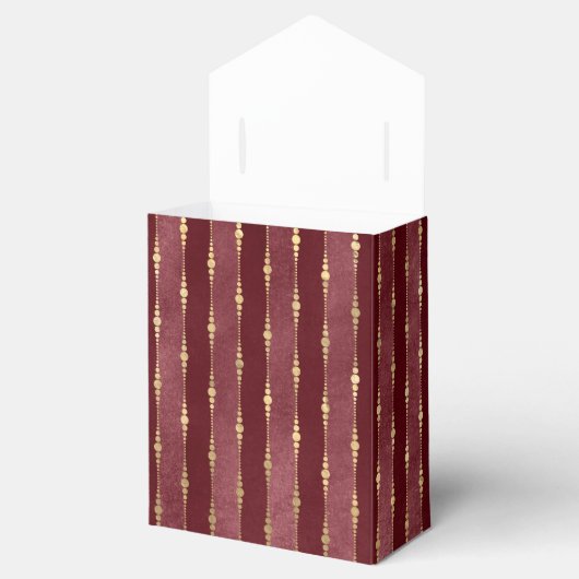 Viktorianischer Burgund und Goldstreifen Geschenkschachtel (Geöffnet)