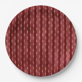 Viktorianischer Burgund und Goldstreifen Pappteller (Vorderseite)