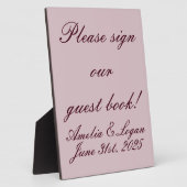 Viktorianischer Burgundtext auf Mauve Wedding Fotoplatte (Seite)