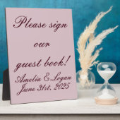 Viktorianischer Burgundtext auf Mauve Wedding Fotoplatte (Seite)