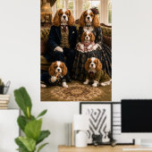Viktorianischer Cavalier King Charles Spaniel Fami Poster (Heimbüro)