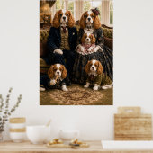 Viktorianischer Cavalier King Charles Spaniel Fami Poster (Küche)