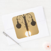 Viktorianischer Charme: Vintage Lampenposten Quadratischer Aufkleber (Umschlag)