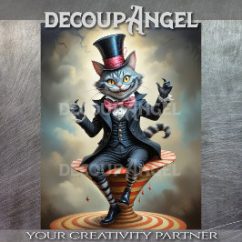 Viktorianischer Circus Cheshire Cat - Decoupage Seidenpapier