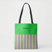 Viktorianischer Circus farbige vertikale Streifen Tasche (Vorderseite)