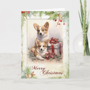 Viktorianischer Corgi-Welpe Weihnachten