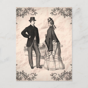 Viktorianischer Couple Retro-Vintager Stil Postkarte