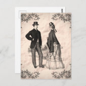 Viktorianischer Couple Retro-Vintager Stil Postkarte (Vorne/Hinten)