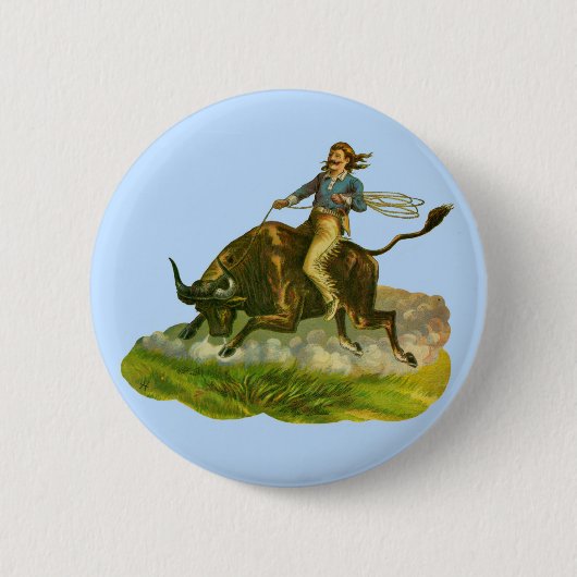Viktorianischer Cowboy-Bulle Button (Vorderseite)