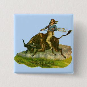 Viktorianischer Cowboy-Bulle Button