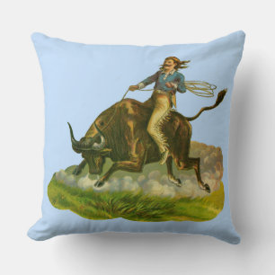 Viktorianischer Cowboy-Bulle Kissen